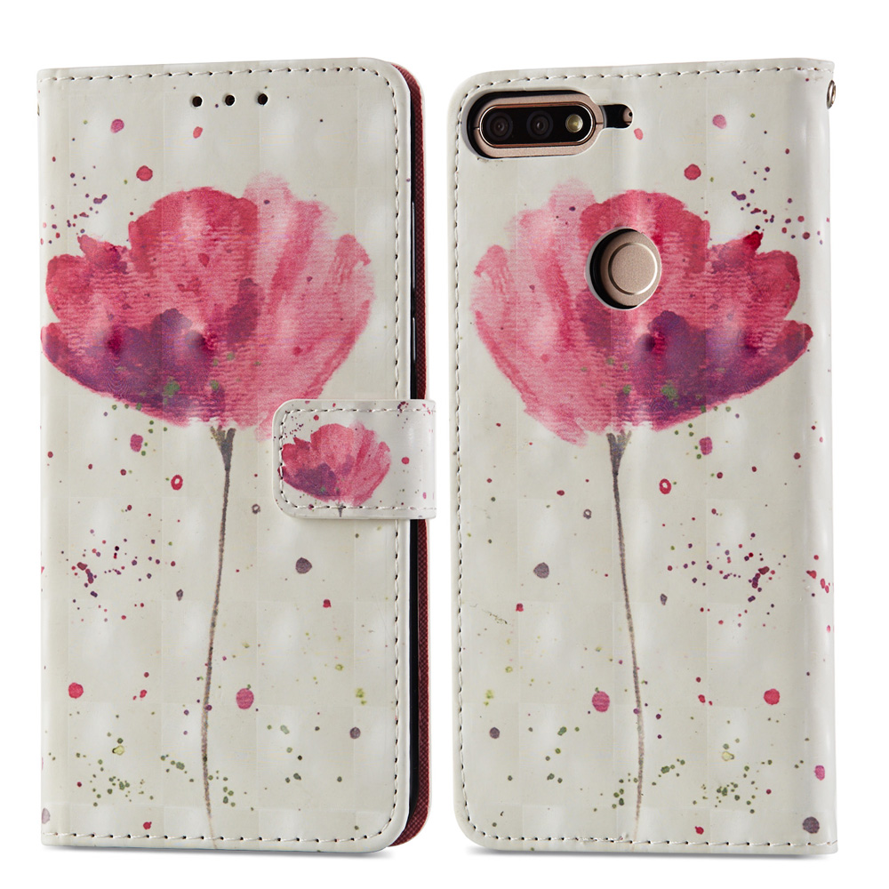 เคส Huawei Honor 7C / Enjoy 8 /Y7 Prime (2018) 3D Vivid Pattern Stand Leather #เคสฝาพับสไตล์กระเป๋าสตางค์