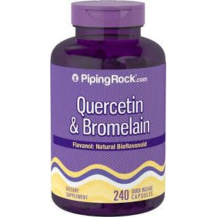 เควอซิทิน และโบรเมแลน Quercetin & Bromelain 240 Capsules (Piping Rock®)
