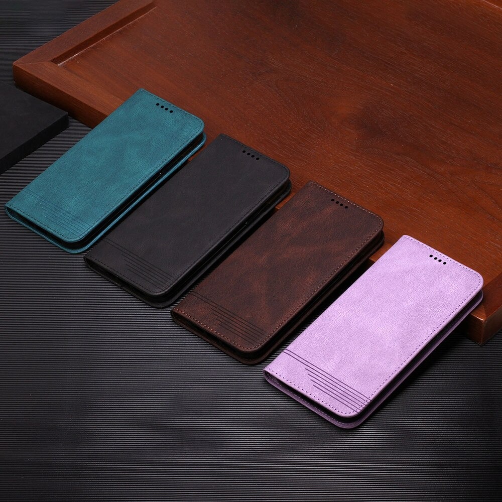 เคส Samsung Galaxy S21 FE 5G #เคสฝาพับหนัง PU สไตล์กระเป๋าสตางค์พร้อมช่องใส่การ์ด Luxury Flip Stand Card Phone Leather Wallet Cover Casing Auto-absorbed Smartphone