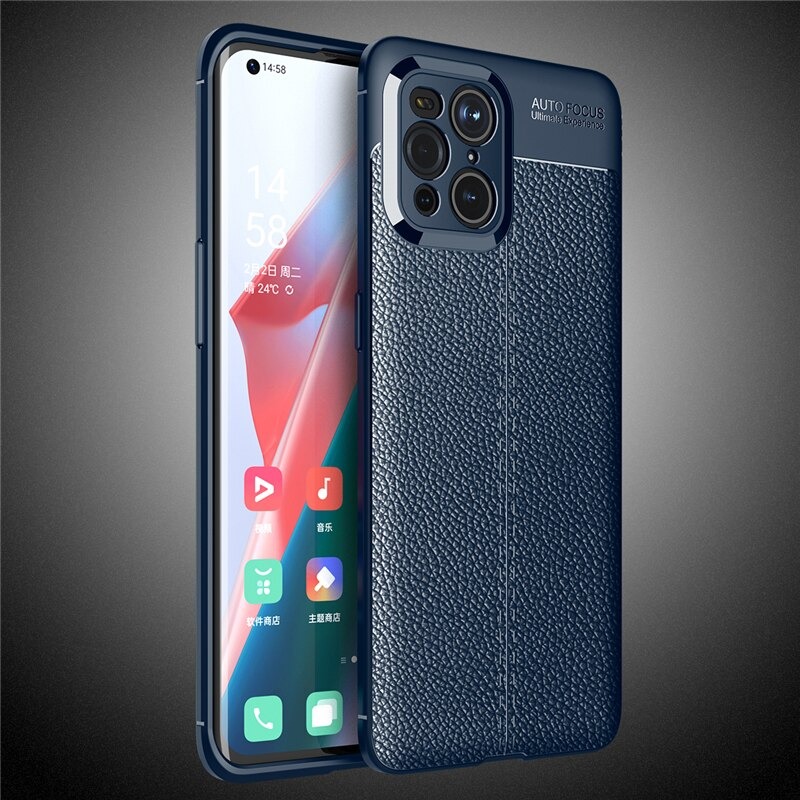 เคส OPPO Find X3 Pro#เคสฝาหลัง TPU ผิวลิ้นจี่ช่วยป้องกันลายนิ้วมือและกันลื่นได้ดี