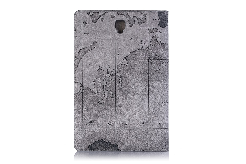 Case Samsung Galaxy Tab S4 10.5 T830 T835 #เคสฝาพับหนัง PU พิทพ์รูปแบบแผนที่ Map Pattern Stand Wallet Leather