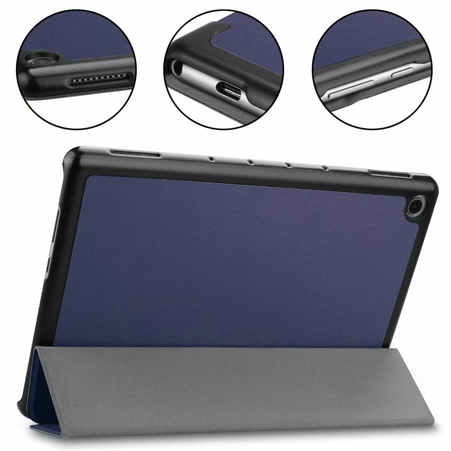 Case Huawei MediaPad M5 Lite 10.1 นิ้ว #เคสฝาพับหนัง PU แบบ 3 พับ Tri-fold Stand Leather Smart Tablet