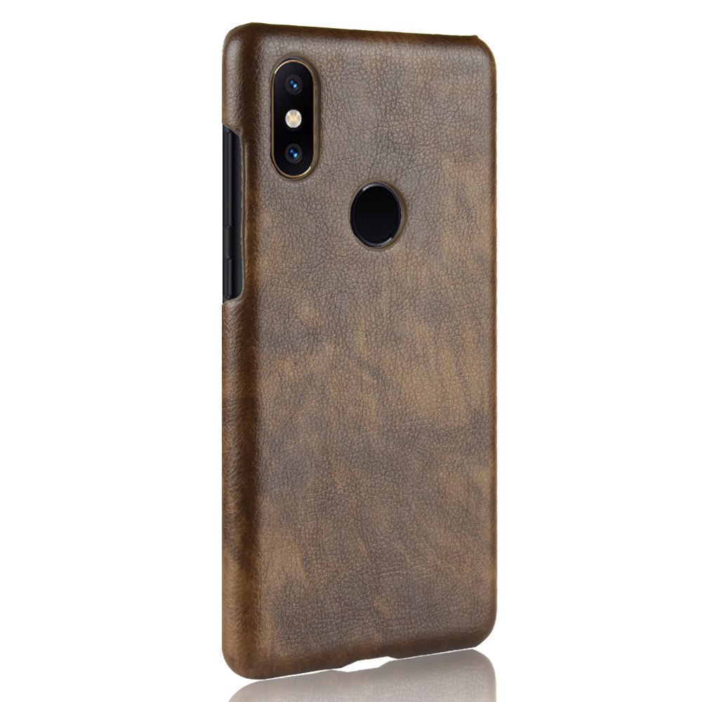 เคส Xiaomi Mi Mix 3 #เคสฝาหลังพลาสติกแข็งเคลือบหนัง PU ลายผิวลิ้นจี่ Litchi Skin Leather Coated