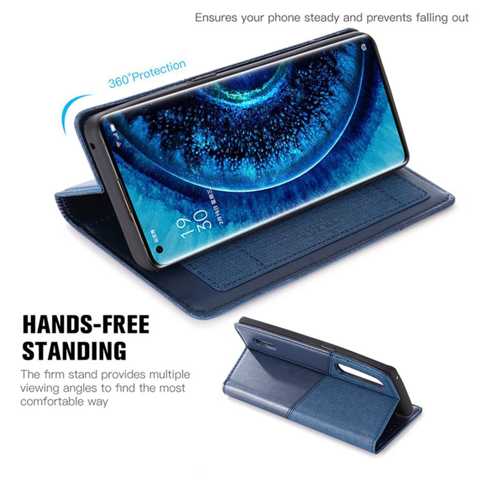 Case OPPO Reno 3 Pro 5G 6.5นิ้ว #เคสฝาพับ MUXMA หนัง PU ออกแบบสีทูโทนมีช่องเสียบบัตร PU Leather Magnetic Wallet