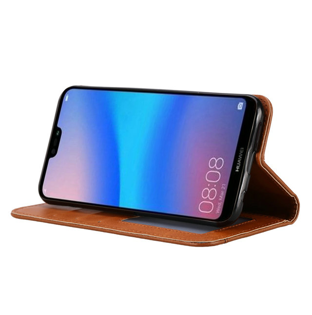 เคส Huawei P20 Lite / Nova 3e #เคสฝาพับแบบกระเป๋าสตางค์หนัง PU มีช่องเสียบบัตรคุณภาพดี