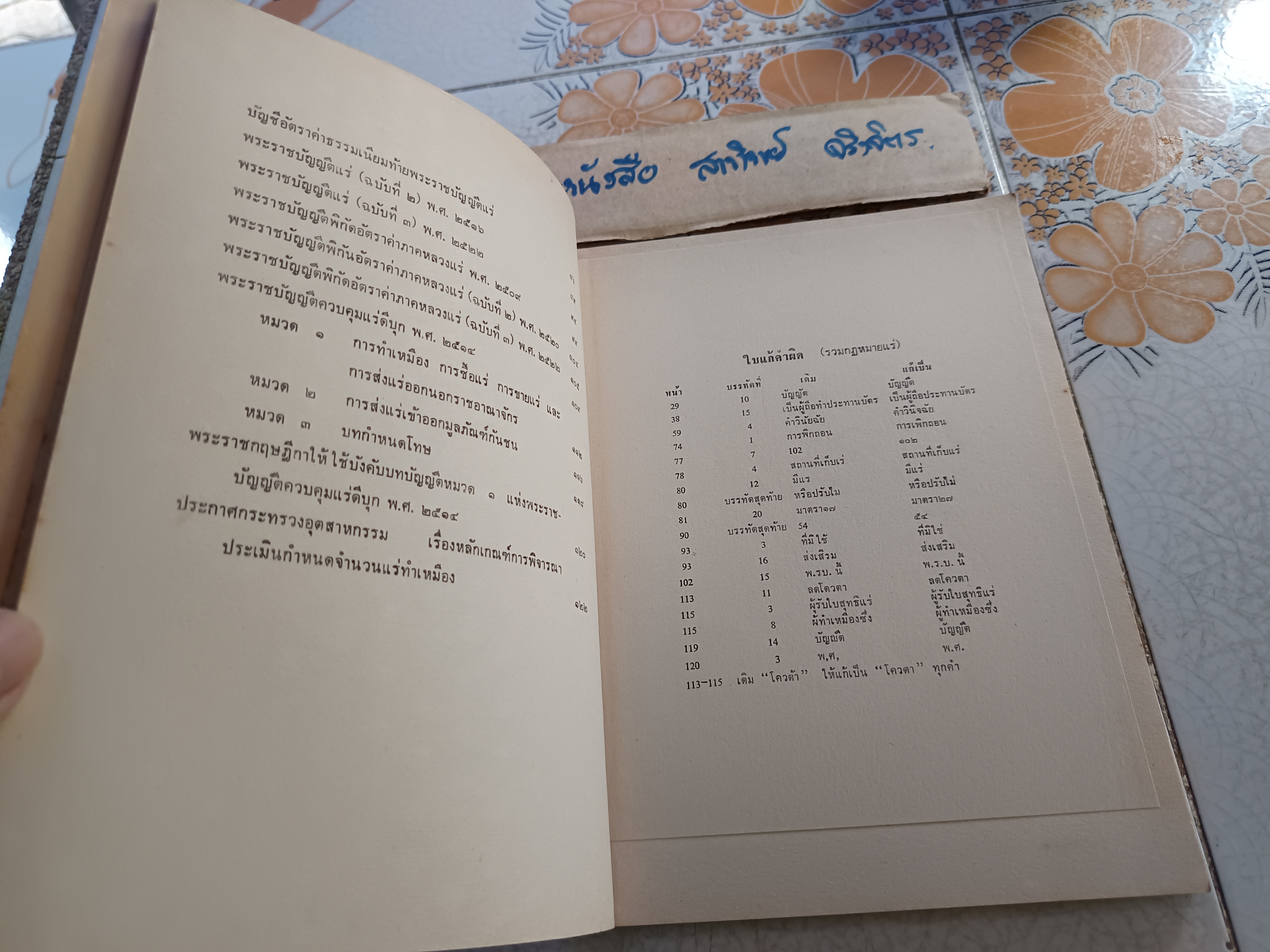 รวมกฎหมายแร่ จัดพิมพ์โดย กรมทรัพยากรธรณี / พระราชบัญญัติแร่ปี 2510