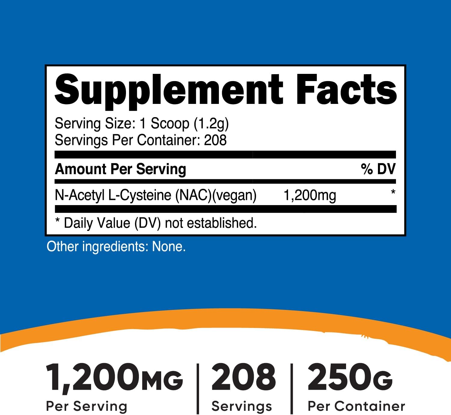 Nutricost® NAC N-Acetyl L-Cysteine Unflavored 500 g อะเซทิลซิสเทอีน