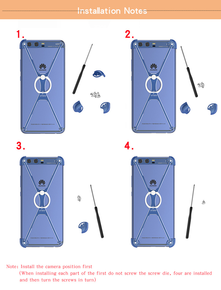 Case Huawei P10 Plus OATSBASF อลูมิเนียมอัลลอยด์ O-Ring Kickstand