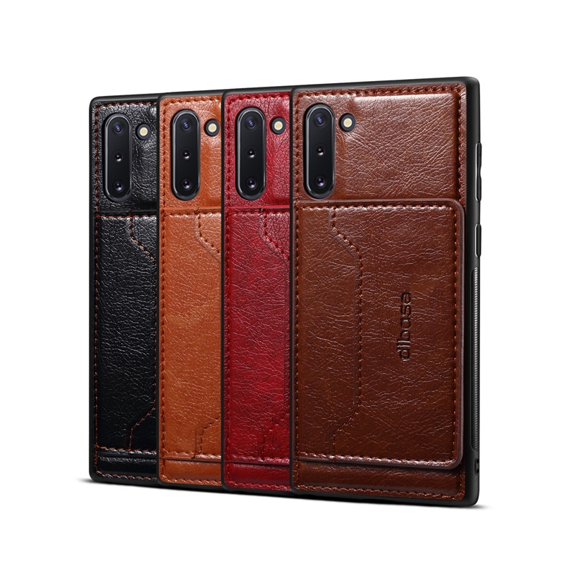 Case Samsung Galaxy Note 10 #เคสฝาหลัง TPU เคลือบหนัง PU Crazy Horse Leather Coated PC + TPU Hybrid