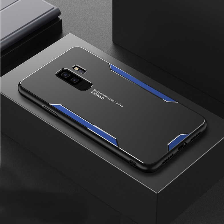 Case Samsung Galaxy S9+ #เคสฝาหลังไฮบริด Metal +TPU Shockproof metal back plate Phone Back Cover