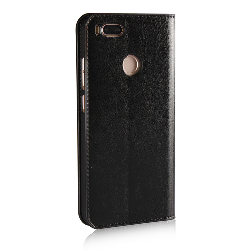Case Xiaomi Mi A1 #เคสฝาพับสไตล์กระเป๋าสตางค์หนังแท้ผิวหนังม้า Crazy Horse คุณภาพดี