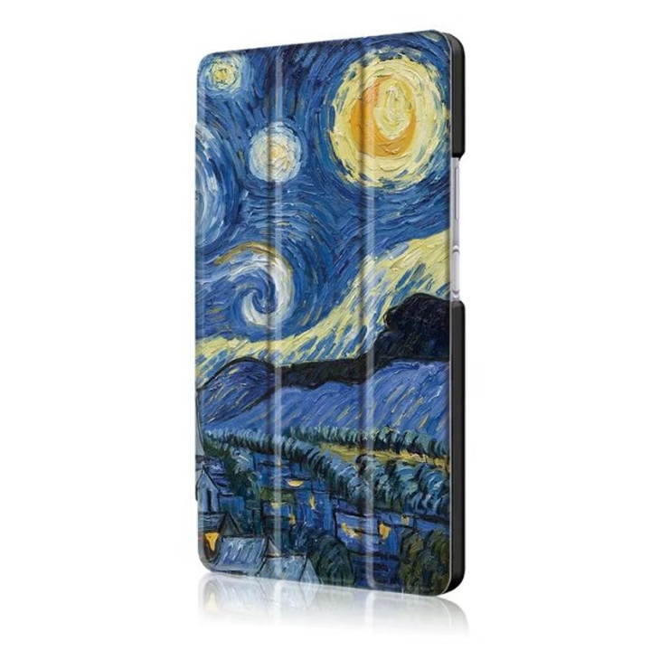 เคส Lenovo TAB4 8 TB-8504F TB-8504N 8 นิ้ว #เคสฝาพับหนัง PU ปกแบบสามพับพิมพ์ลาย Pattern Printing Tri-fold Stand Smart Leather Cover