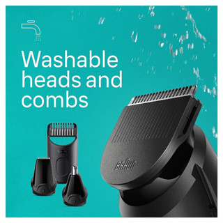Braun® All-in-One 3 Trimmer for Men Ear & Nose, Hair Clippers & More, Ultra-Sharp Blade, AIO3450 ชุดเครื่องโกนหนวด