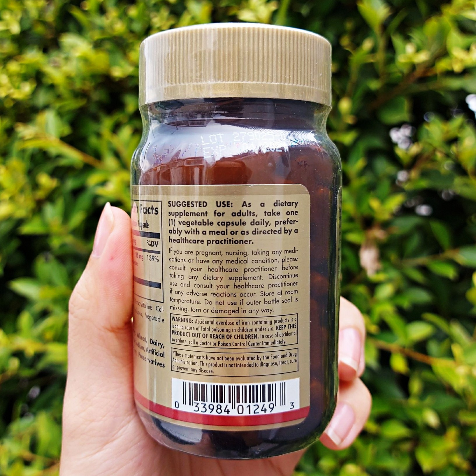 ธาตุเหล็ก Gentle Iron 25 mg 90 Vegetable Capsules (Solgar®) สูตรอ่อนโยนต่อกระเพาะอาหาร