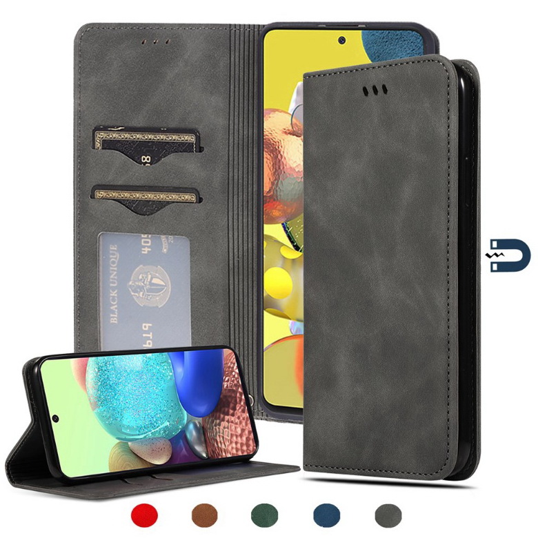 เคส Redmi Note 9T 5G #เคสฝาพับแบบกระเป๋าสตางค์ Luxury Business PU Leather Casing Magnetic Flip Cover Card Holder Wallet Case