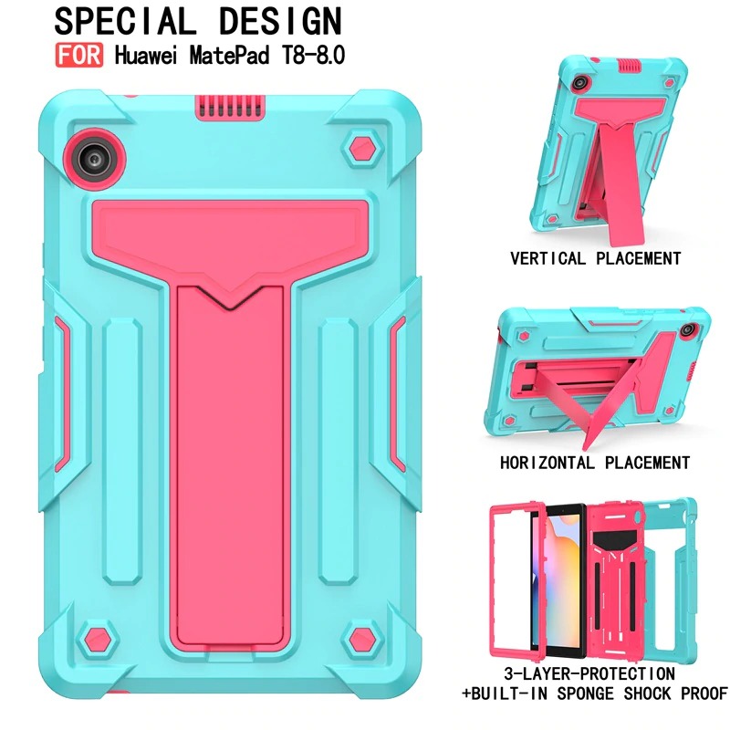 Case Huawei MatePad T8 8 นิ้ว #เคสฝาหลังกันกระแทกมีขาตั้ง Kickstand PC Silicone Armour Defender