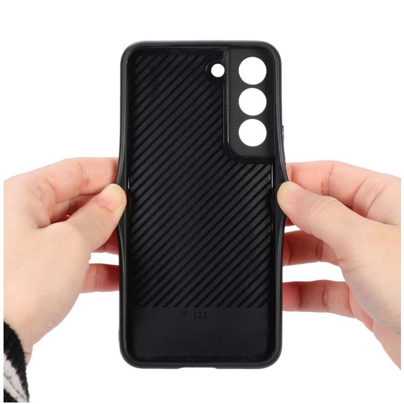 เคส Samsung Galaxy S22 5G #เคสฝาหลัง TPU เคลือบหนัง PU ขอบนิ่มมีช่องใส่บัตร Leather Coated TPU Hybrid