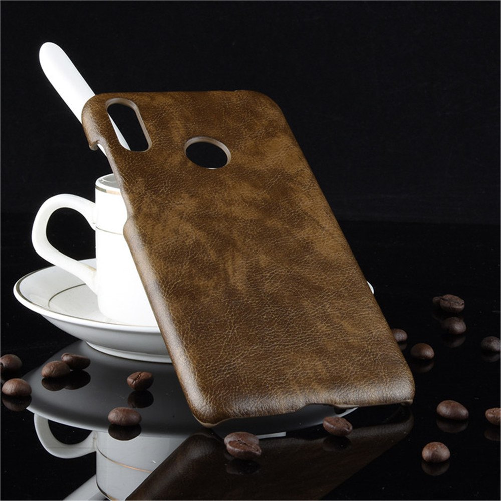 เคส Asus Zenfone Max (M2) ZB633KL #เคสฝาหลังพลาสติกแข็งเคลือบหนัง PU ลายผิวลิ้นจี่ Litchi Skin Leather Coated
