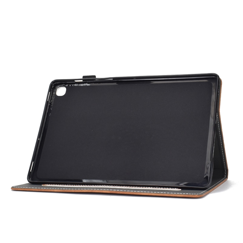 Case Samsung Galaxy Tab S6 Lite 10.4 SM-P610 P615 P617 #เคสฝาพับหนัง PU พิมพ์ลายช้างมีช่องใส่บัตร Business Style Leather Case with Card Storage