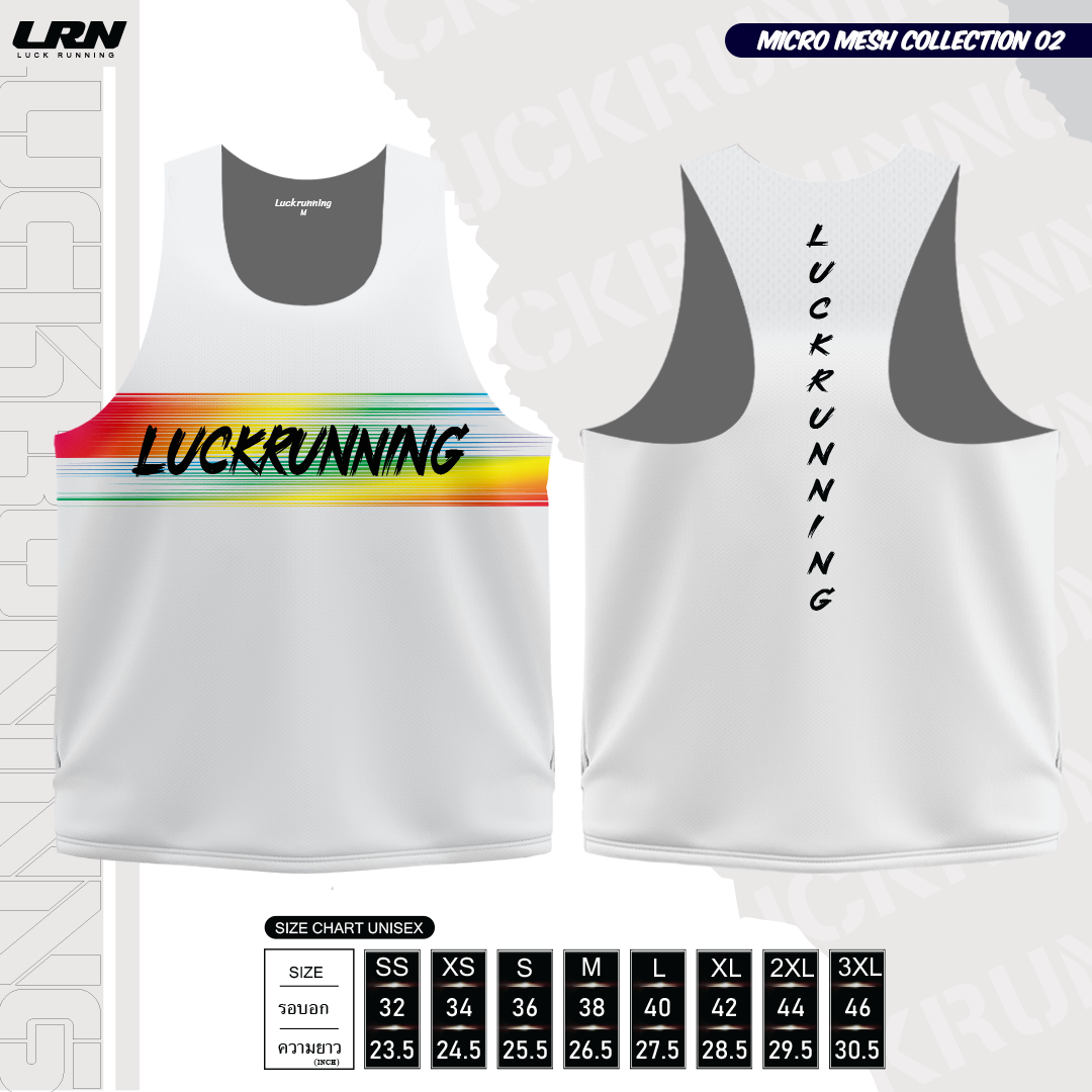 เสื้อวิ่งพิมพ์ลาย LRN Collection 02 เนื้อผ้า Micro Mesh สำหรับวิ่งมาราธอน (MM03)