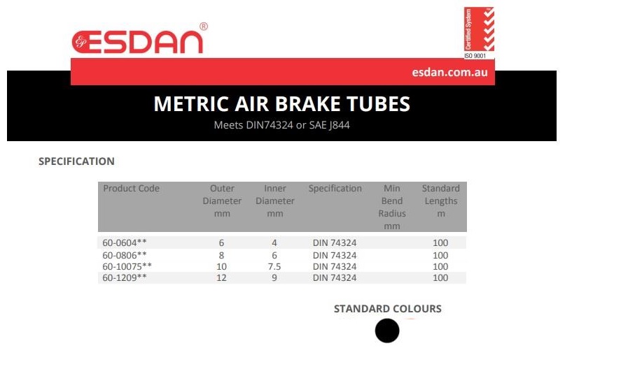 ท่อลมไนล่อน air brake tube ESDAN