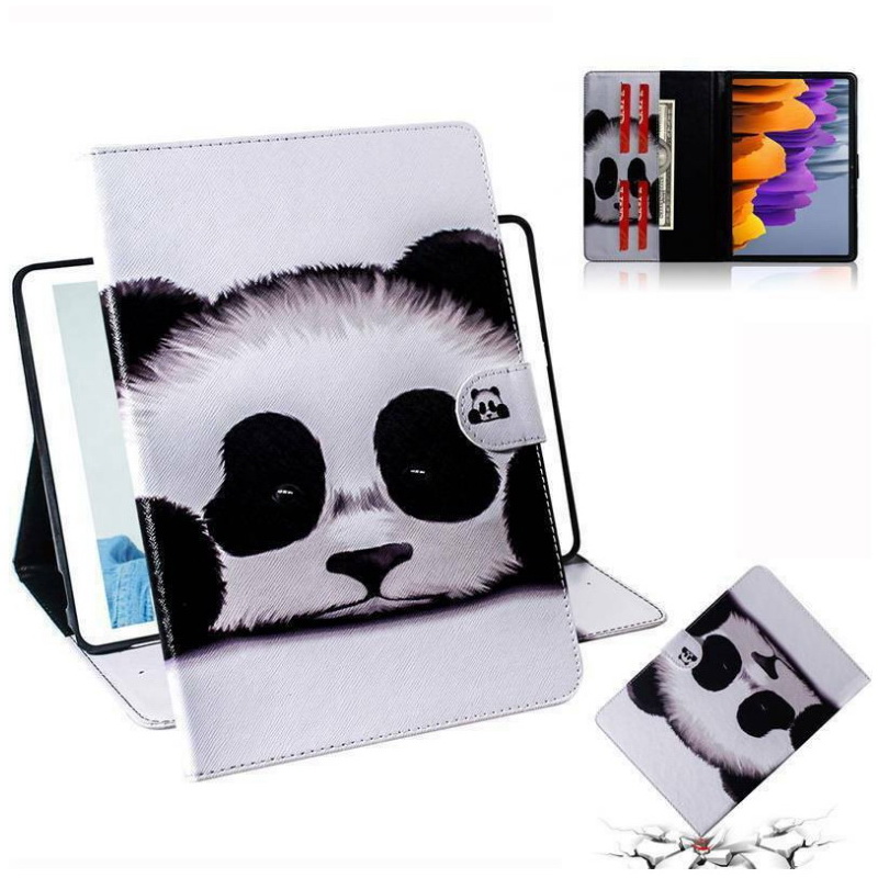 Case Samsung Galaxy Tab S7 SM-T870 SM-T875 #เคสแบบฝาพับพิมพ์ลายหนัง PU + TPU สไตล์กระเป๋าสตางค์