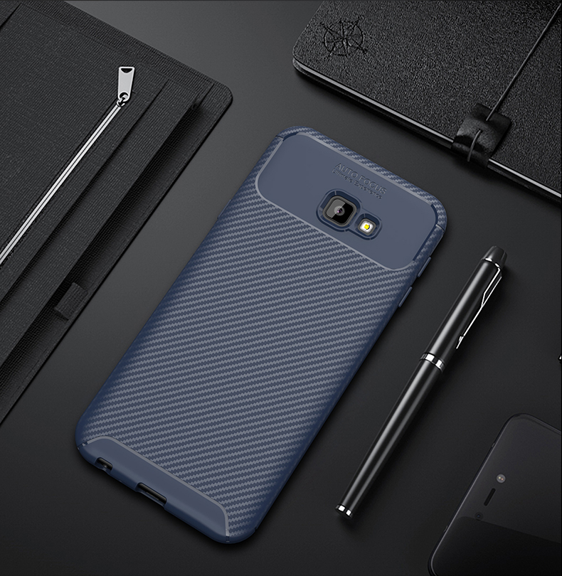 Case Samsung Galaxy J4+ #เคสฝาหลังนิ่ม Carbon Fiber Drop Resistant TPU