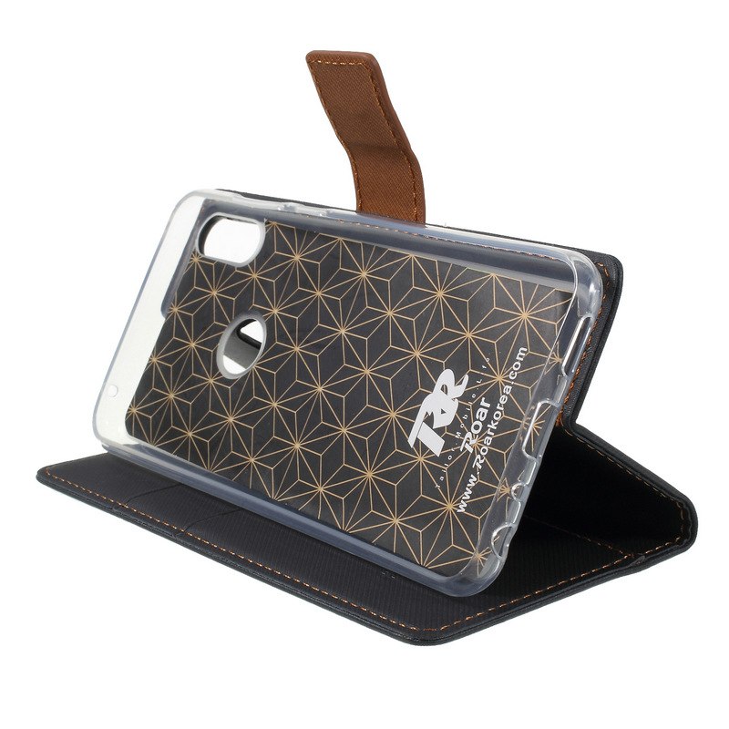 Case Asus ZenFone Max Pro (M1) ZB602KL #เคสฝาพับแบบกระเป๋าสตางค์ ROAR KOREA Twill Leather Wallet