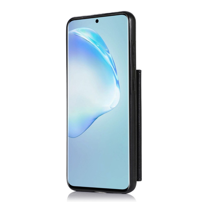 เคส Samsung Galaxy S20 FE / S20 FE 5G #เคสฝาหลังเคลือบหนัง PU มีกระเป๋าเก็บบัตรด้านหลัง Fashion Wallet Case Retro Leather Flip Card Holder Stand Shockproof Cover Casing with Hand Strap