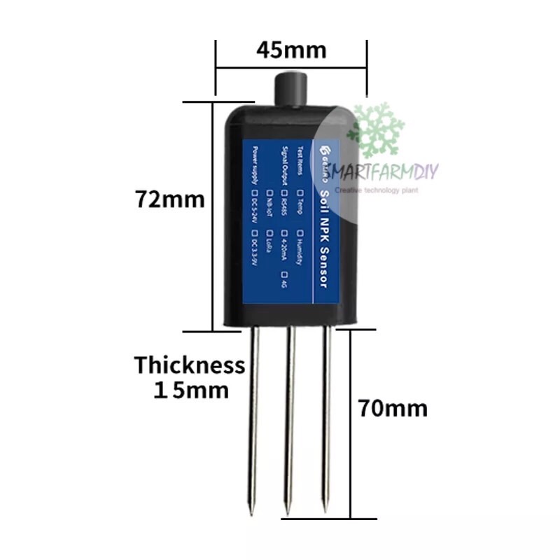เครื่องวัดดินแบบพกพา EC PH SOIL TEMP HUM NPK