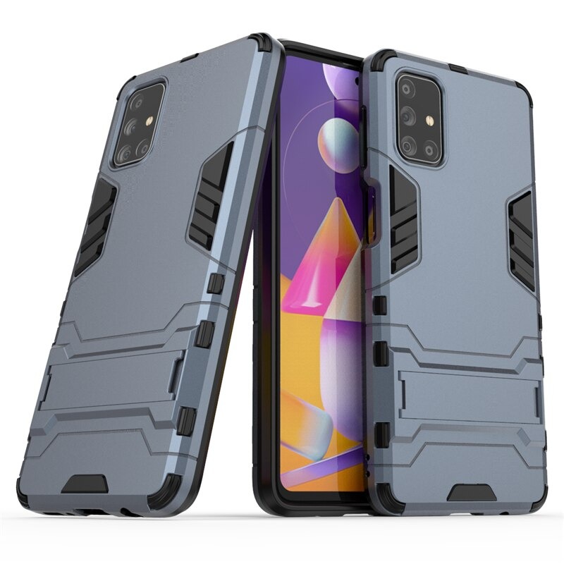 เคส Samsung Galaxy M51 #เคสฝาหลังพลาสติก ไฮบริด TPU + Kickstand