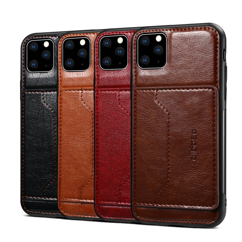 เคส iPhone 11 6.1-inch #เคสฝาหลัง TPU เคลือบหนัง PU Crazy Horse Leather Coated PC + TPU Hybrid