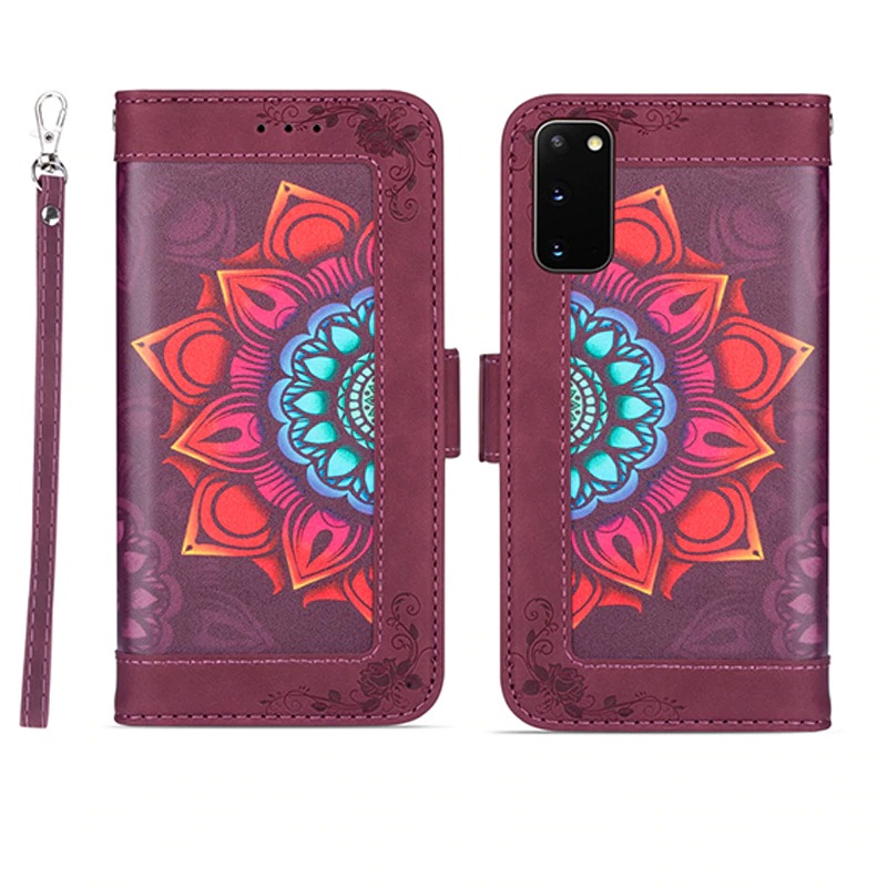 เคส Samsung Galaxy S20 FE / S20 FE 5G #เคสฝาพับหนัง PU แบบกระเป๋าสตางค์พิมพ์ลาย