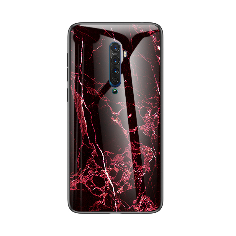 Case OPPO Reno 2 #เคสฝาหลัง Gradient Color ลายหินอ่อน Glass + PC + TPU Hybrid Case