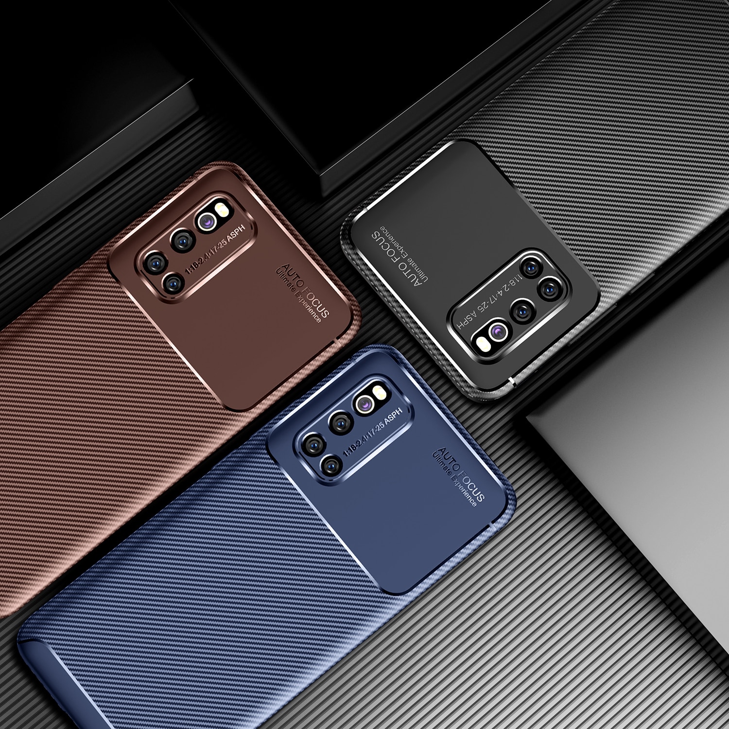 Case Vivo V19 #เคสฝาหลังนิ่ม Carbon Fiber Anti-drop TPU Protection