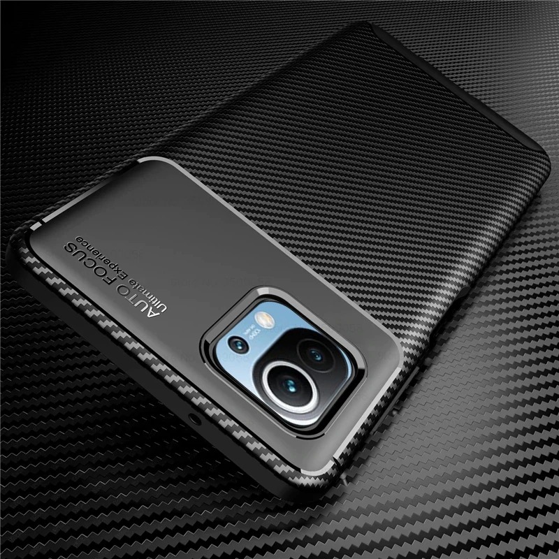 Case Xiaomi Mi 11 Lite #เคสฝาหลังนิ่ม Carbon Fiber Anti-drop TPU Protection