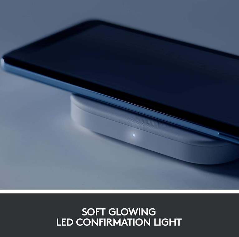 Logitech® Powered 10W Wireless Charging Pad For Phones and AirPods แท่นชาร์จไร้สาย รองรับอุปกรณ์มาตรฐาน Qi