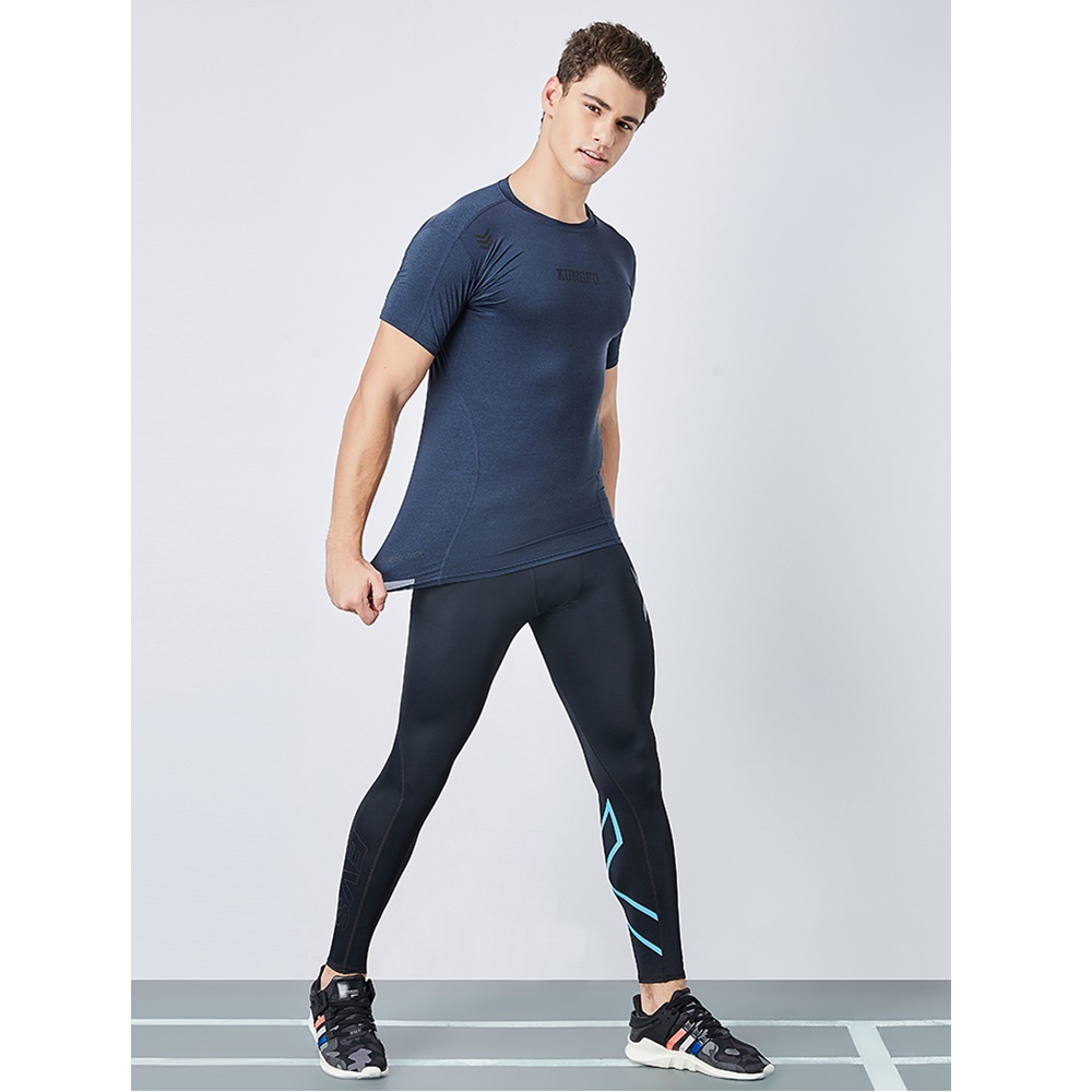 กางเกงรัดกล้ามเนื้อขายาว กางเกงวิ่งมาราธอน ผู้ชาย Running Compression Pants Tights Men Sports EVS(F13)