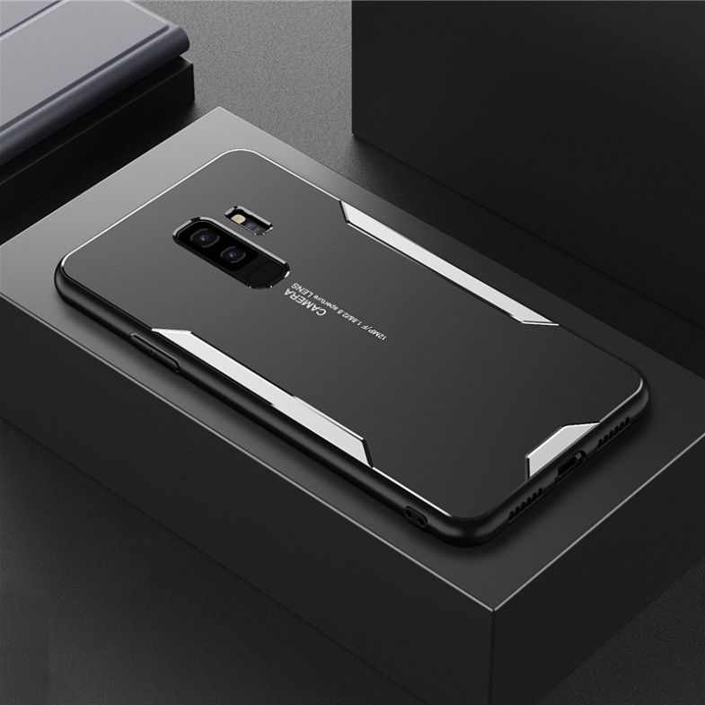 Case Samsung Galaxy S9+ #เคสฝาหลังไฮบริด Metal +TPU Shockproof metal back plate Phone Back Cover