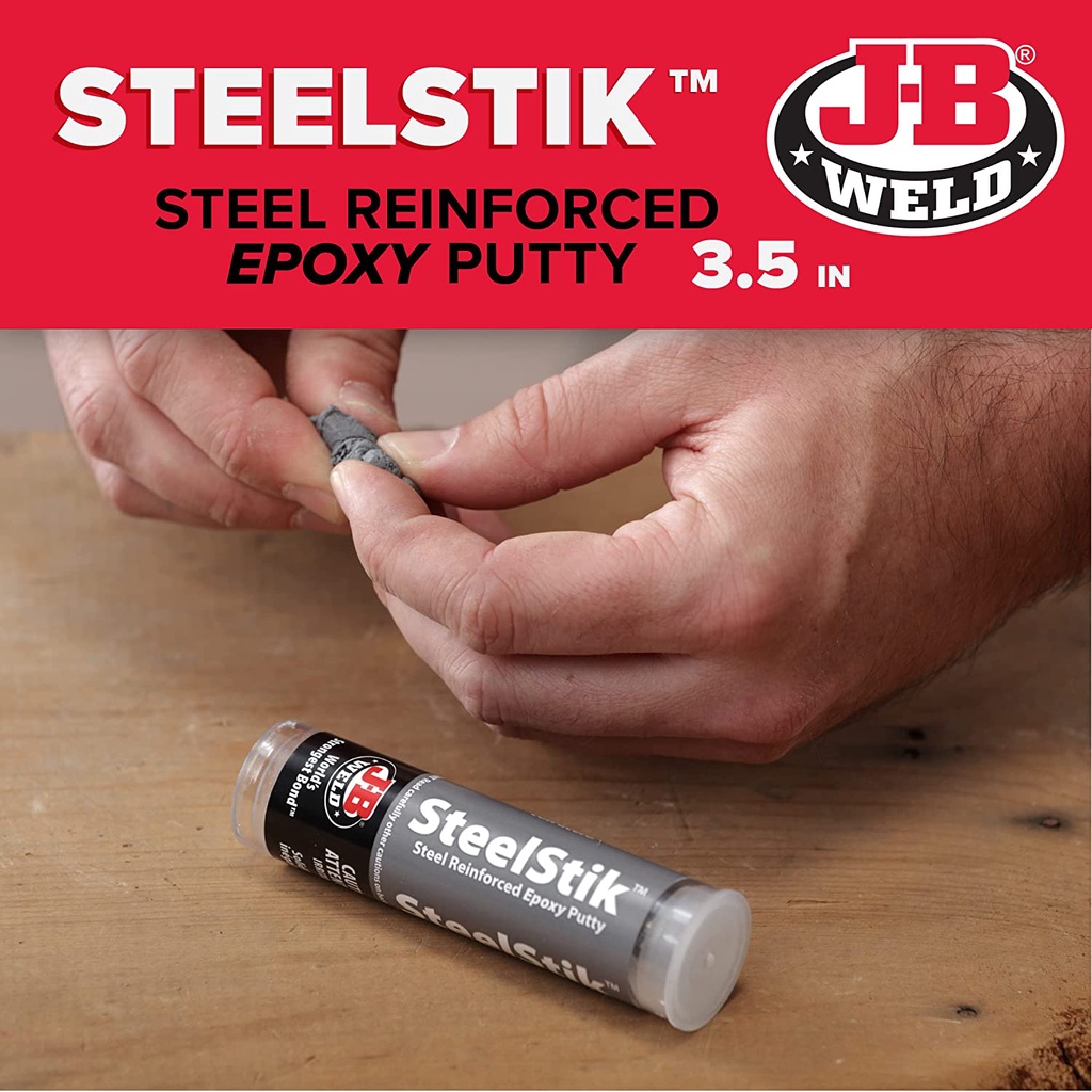 J-B Weld® SteelStik Steel Reinforced Epoxy Putty Stick, Dark Grey 57g แท่งกาวดินน้ำมัน อีพ็อกซี่ ซ่อมแซมโลหะ พลาสติก