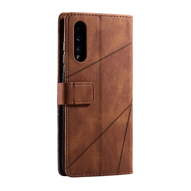 Case Samsung Galaxy A70 #เคสฝาพับหนัง PU มีช่องเสียบบัตรอื่นๆในตัว Geometric Pattern Leather Card Holder Protective