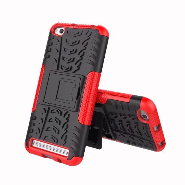 เคส Xiaomi Redmi 5A #เคสฝาหลังกันลื่น Cool Tyre Pattern Kickstand (PC + TPU)