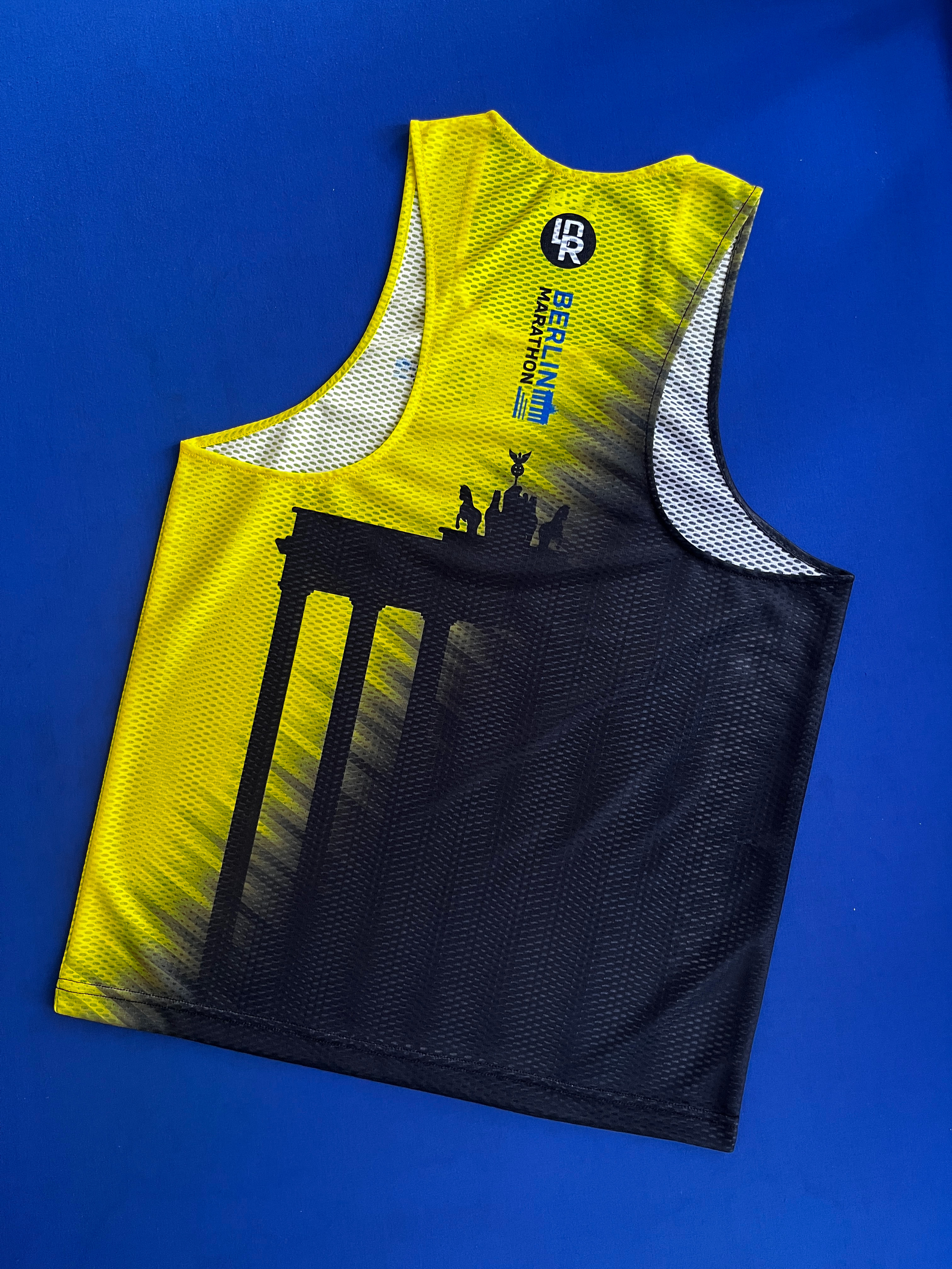 เสื้อวิ่งพิมพ์ลาย Berlin-Marathon x LRN เนื้อผ้า Air Flow Plus สำหรับวิ่งมาราธอน (AP21)