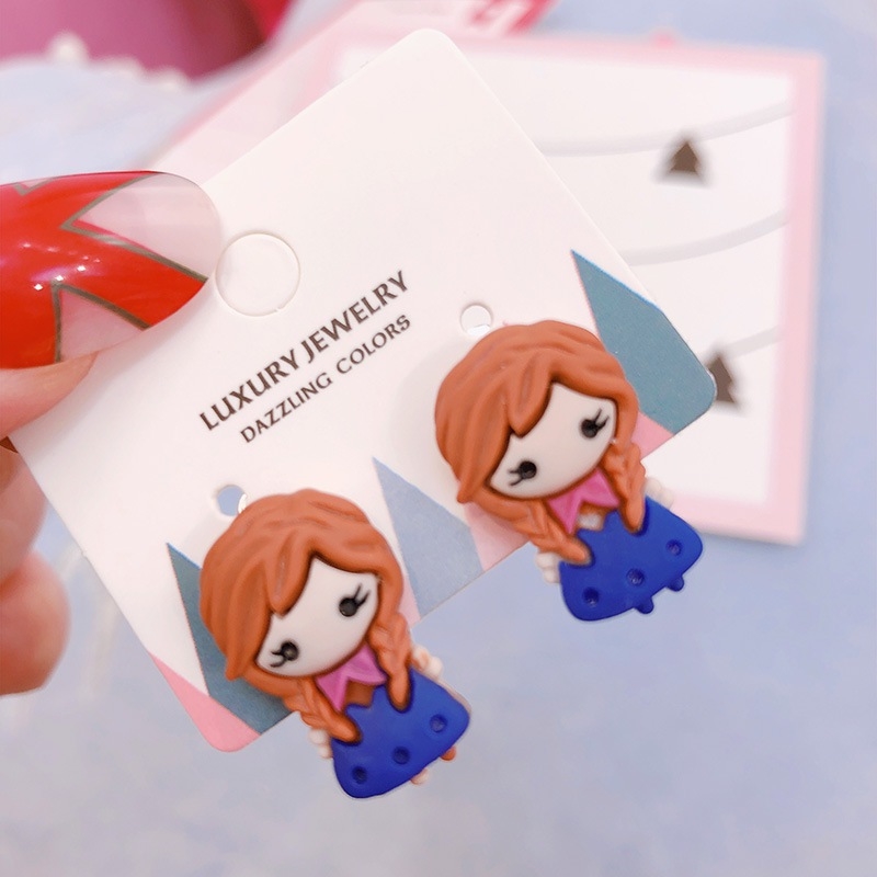 ต่างหูหนีบลายเจ้าหญิง set 5 คู่ 5 แบบ