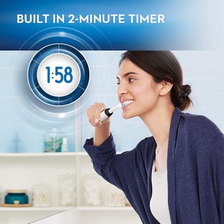 Oral-B® Pro 1000 Electric Rechargeable Toothbrush Pro1000 แปรงสีฟันไฟฟ้า แบบชาร์จไฟได้ แถมอะแดปเตอร์50W ออรัลบี