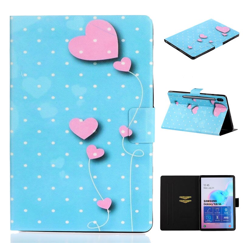 เคส Samsung Galaxy Tab S6 10.5 SM-T860 SM-T865 2019 #เคสฝาพับพิมพ์ลายหนัง PU พร้อมที่เก็บการ์ด Pattern Printing PU Leather Tablet Stand Case with Card Storage