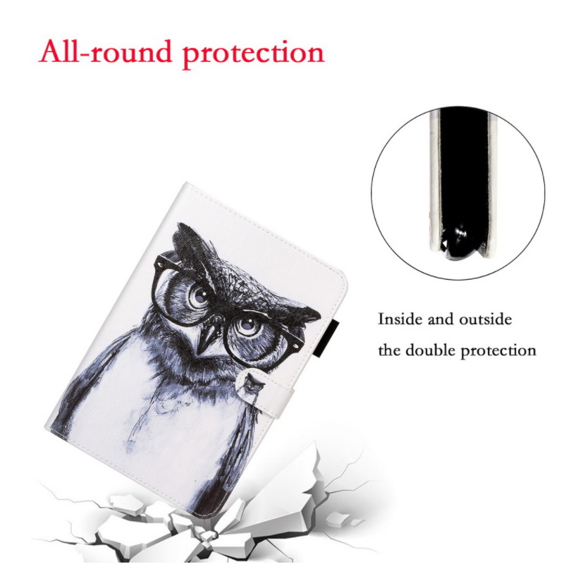 เคส Samsung Galaxy Tab A 8.0 (2019) SM-T290 SM-T295 SM-T297 #เคสฝาพับพิมพ์ลายหนัง PU พร้อมที่เก็บการ์ด Pattern Printing PU Leather Tablet Stand Case with Card Storage