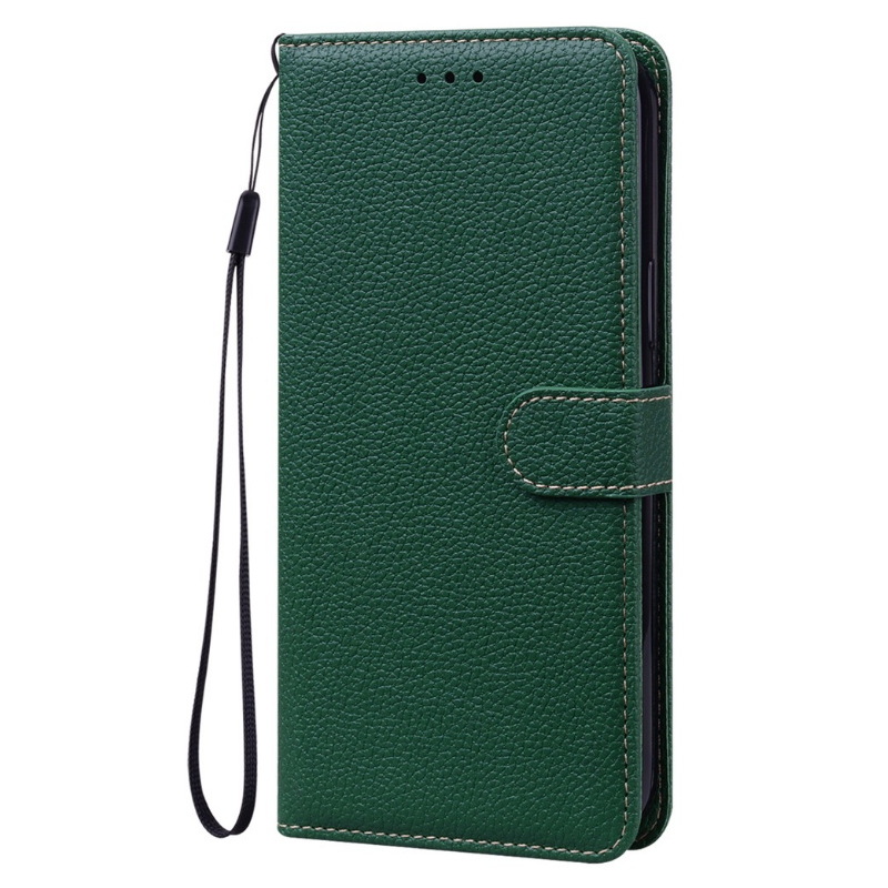 เคส Samsung Galaxy S23 Ultra 5G #เคสฝาพับหนัง PUด้าน ลายผิวลิ้นจี่พร้อมช่องใส่บัตรแบบกระเป๋าสตางค์