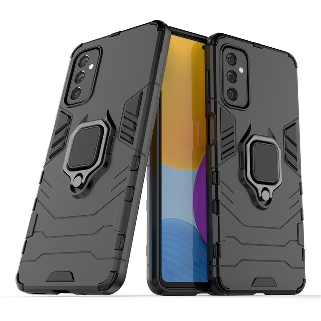 Case Samsung Galaxy M52 5G #เคสฝาหลังพลาสติกแข็ง +TPU Hybrid Case มีแหวนสวมนิ้วโลหะ