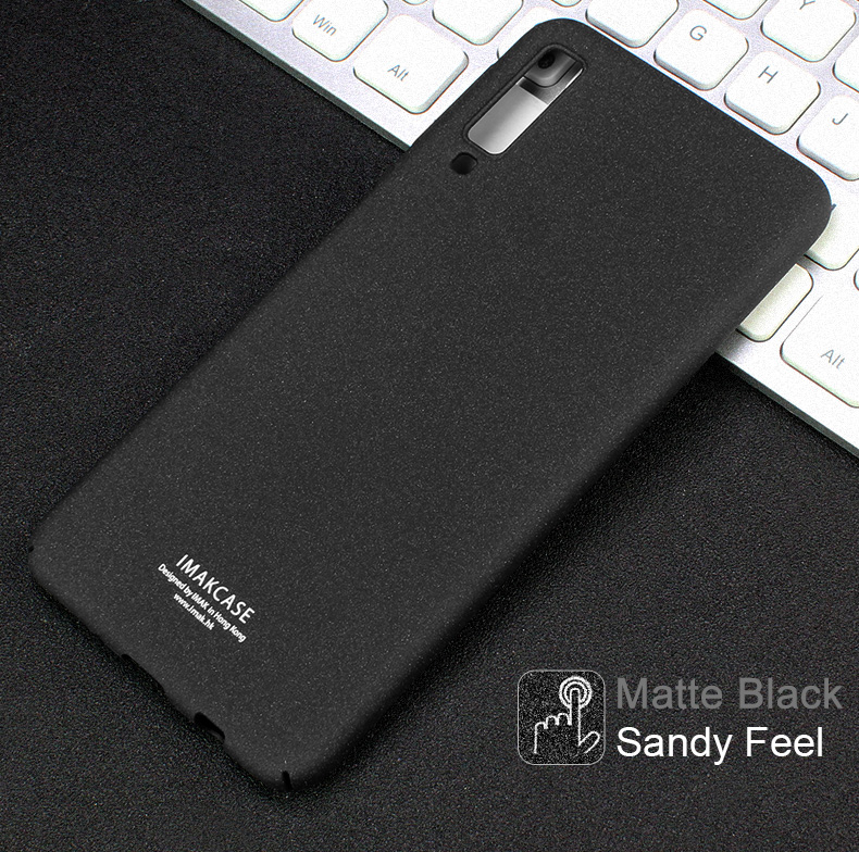 เคส Samsung Galaxy A7 (2018) A750 #เคสฝาหลัง IMAK มีแหวนสวมนิ้ว Ring Holder Kickstand + ฟิล์มกันรอยหน้าจอ